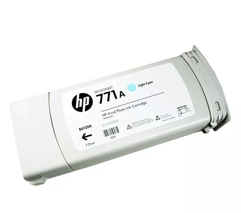HP 771A Light Cyan Ink Cartridge 775ml (B6Y20A) OEM - Partially Used - 55% FULL MINIMUM