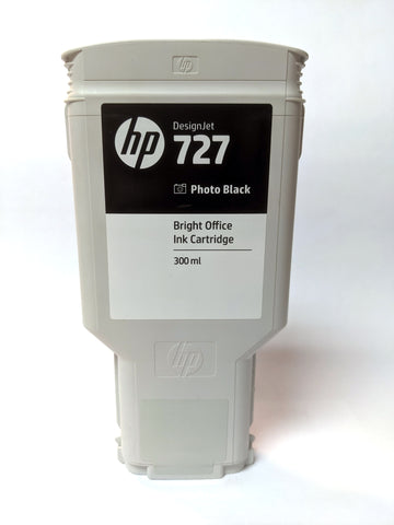 HP 727 Photo Black Ink Cartridge 300ml F9J79A - Partially Used