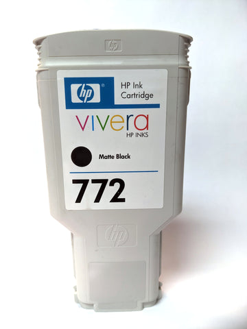 HP 772 Matte Black Ink Cartridge CN635A - Partially Used - 55% FULL MINIMUM