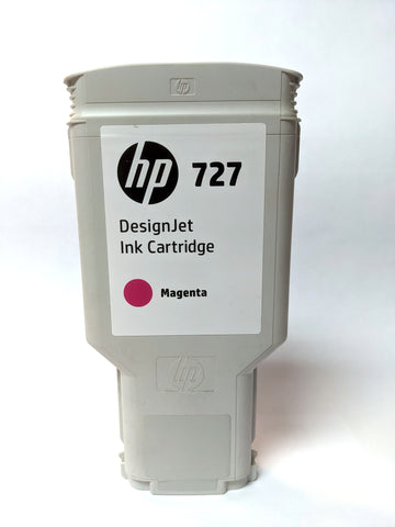 HP 727 Magenta Ink Cartridge 300ml F9J77A - Partially Used - 55% FULL MINIMUM