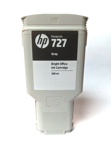 HP 727 Gray Ink Cartridge 300ml F9J80A - Partially Used - 55% FULL MINIMUM