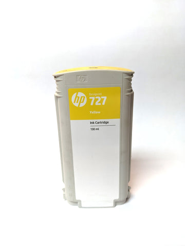 HP 727 Yellow Ink Cartridge 130 ml B3P21A - Partially Used - 55% FULL MINIMUM