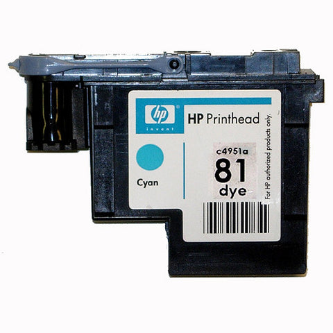 HP 81 Designjet 5000 5500 Dye Cyan Print Head C4951A-R