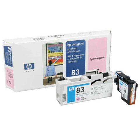 HP 83 Designjet 5000 5500 UV Light Magenta Print Head & Cleaner C4965A New OEM