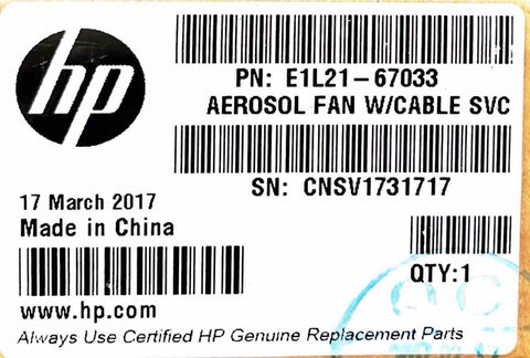 *NEW IN BOX OEM* HP Designjet Aerosol Fan w/ Cable (service station fan) for Designjet Z3100, Z5200, Z2600, Z5600, Z5400 E1L21-67033