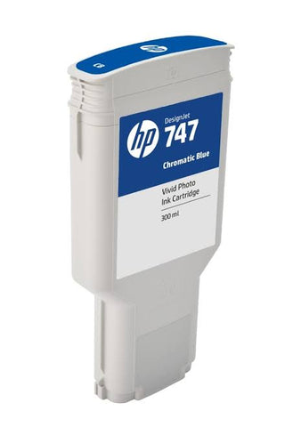 OEM HP 747 Chromatic Blue Ink Cartridge P2V85A - Partially Used - 55% FULL MINIMUM