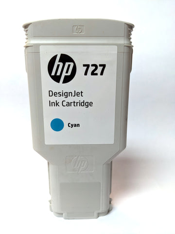 HP 727 Cyan Ink Cartridge 300ml F9J76A - Partially Used