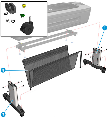 HP Printer Floor Stand for Designjet T1700, Z9 Plus, Z6, T1708