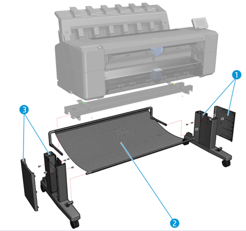 HP Printer Floor Stand for Designjet T1600, T2600, T3500