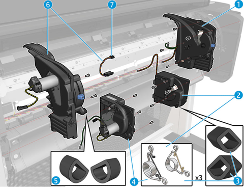 Spindle Support for Designjet T1700, Z6, Z9+